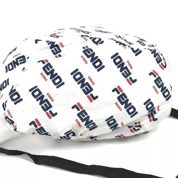 FENDI backpack bag FILA collaboration With porch Backpack Nylon White/Navy x Red
